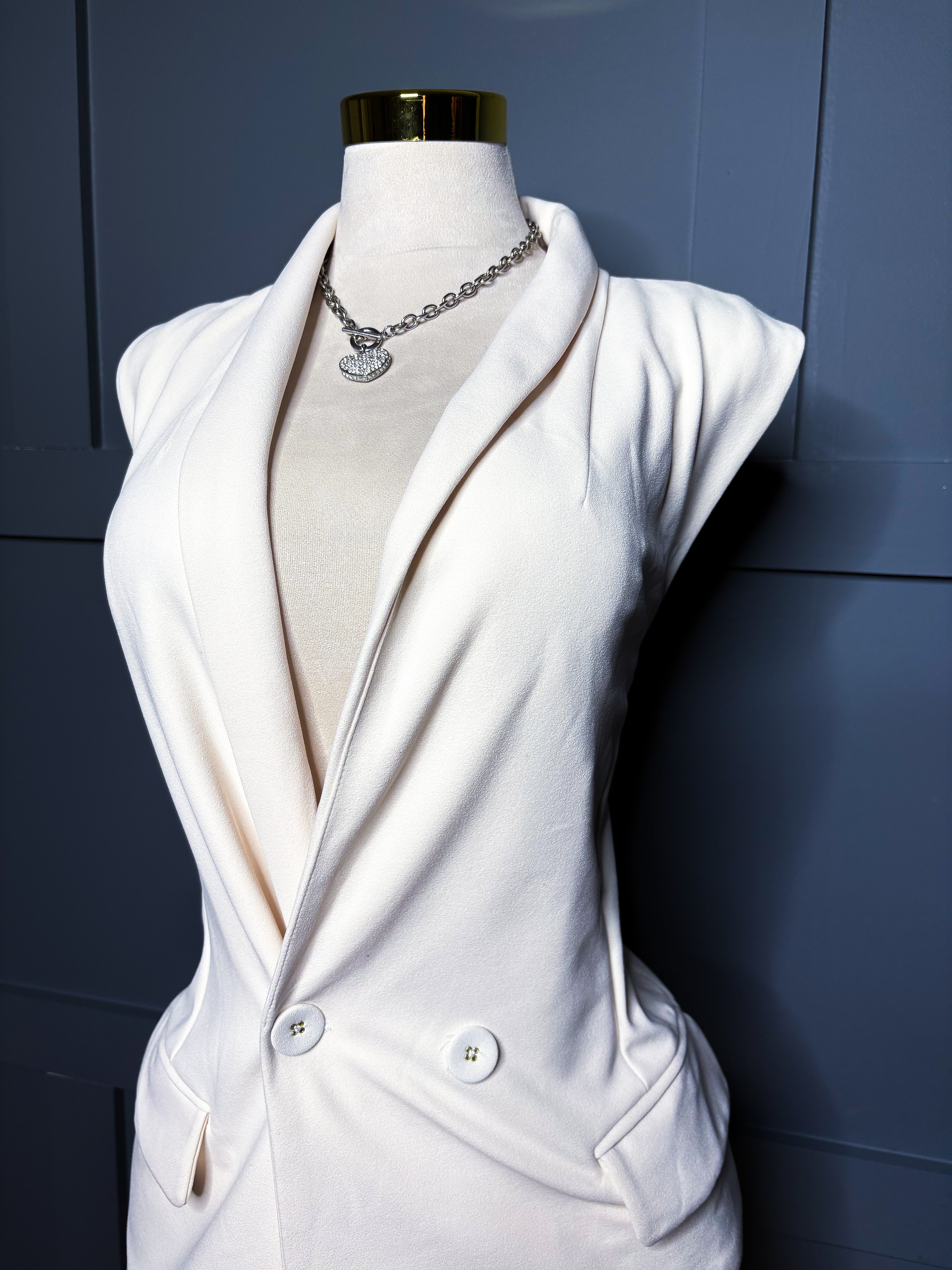 Cream Vest Blazer, L/XL