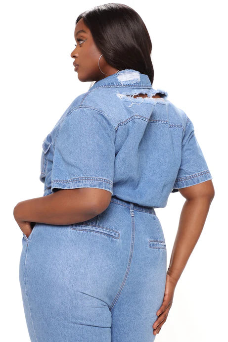 New Denim Jumpsuit, 1X