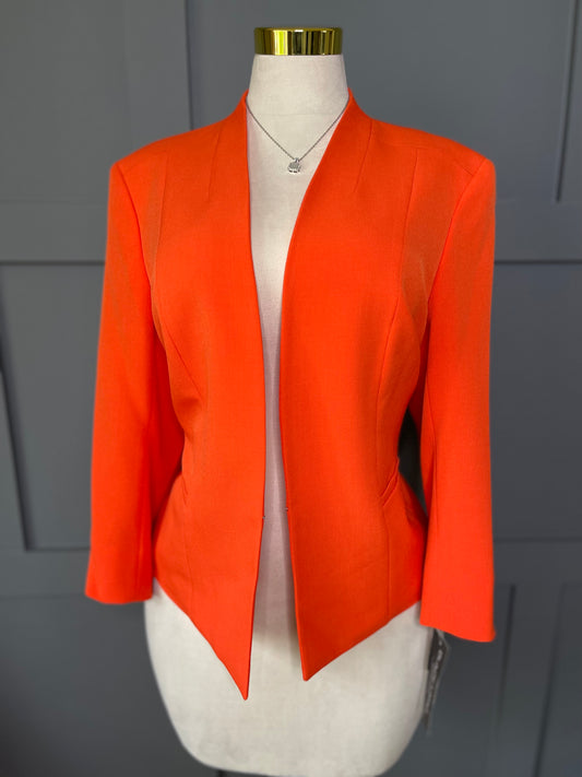 Power Move Open-Front Blazer – Fiery Orange, 16/18