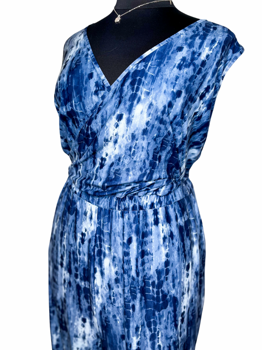 Navy Tie Dye Jumpsuit, 4X