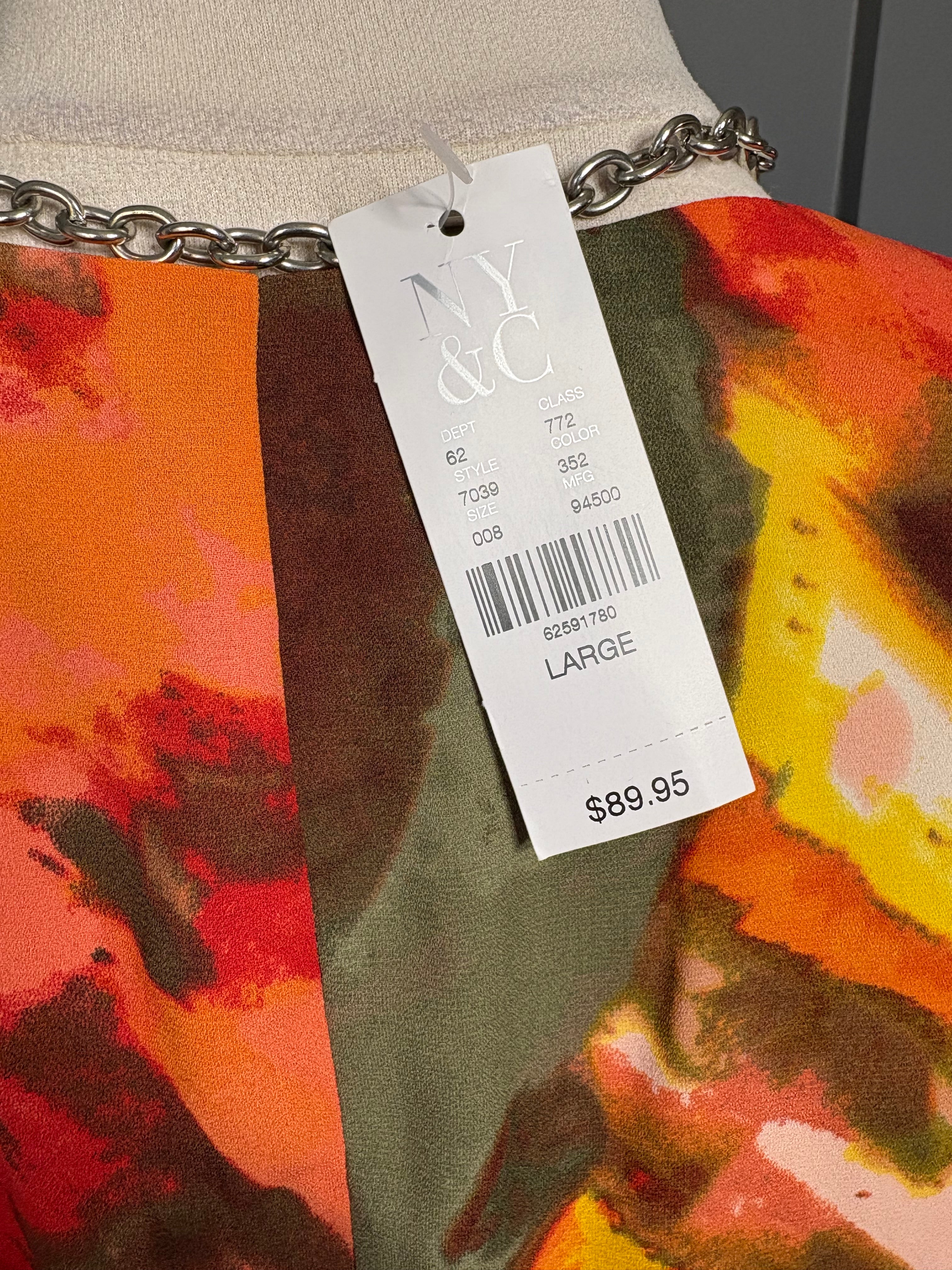 New Abstract Print Dress, Large