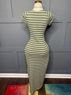 Striped Ribbed Maxi Dress, XL