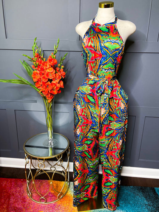 Radiant Halter Jumpsuit, 1X