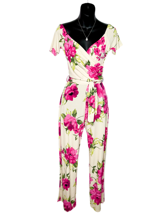 Floral Wide Leg Jumpsuit, S