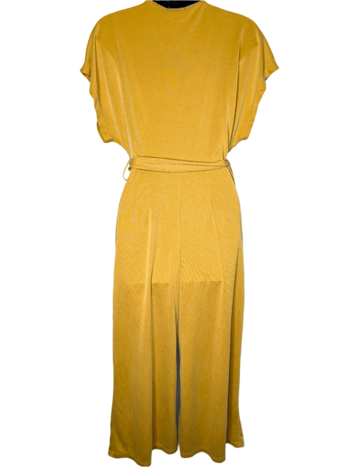 Bershka Mustard Crop Jumpsuit, M