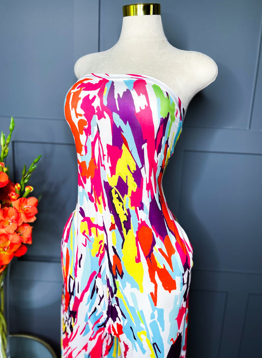Abstract Tube Jumpsuit, XL