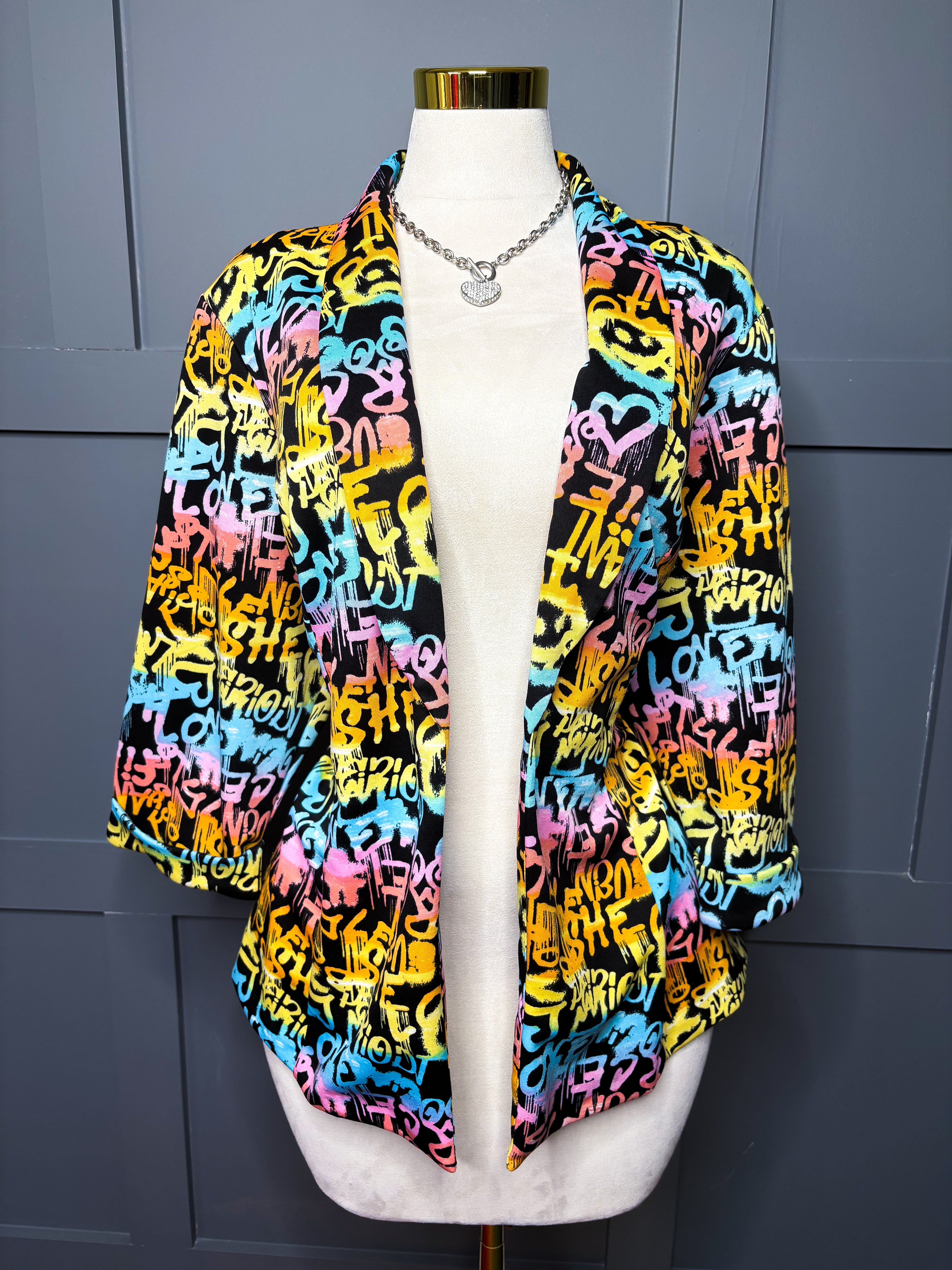 PopArt Graffiti Blazer, 2X/3X