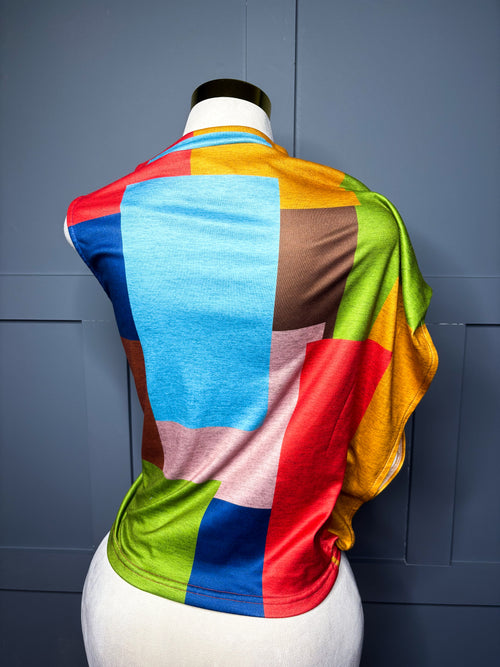 Asymmetrical Colorblock Top, L