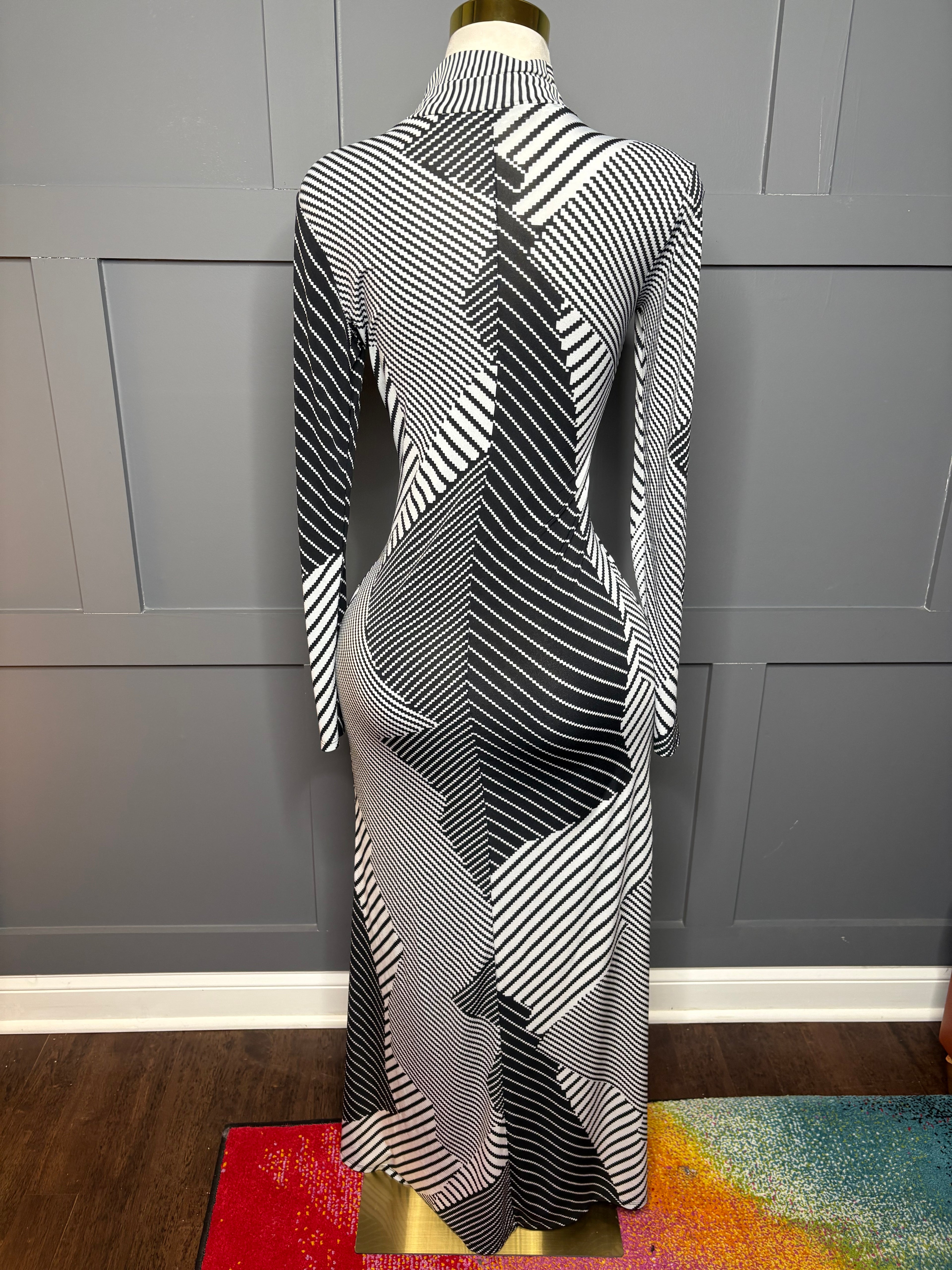 Boutique Abstract Maxi Dress, L
