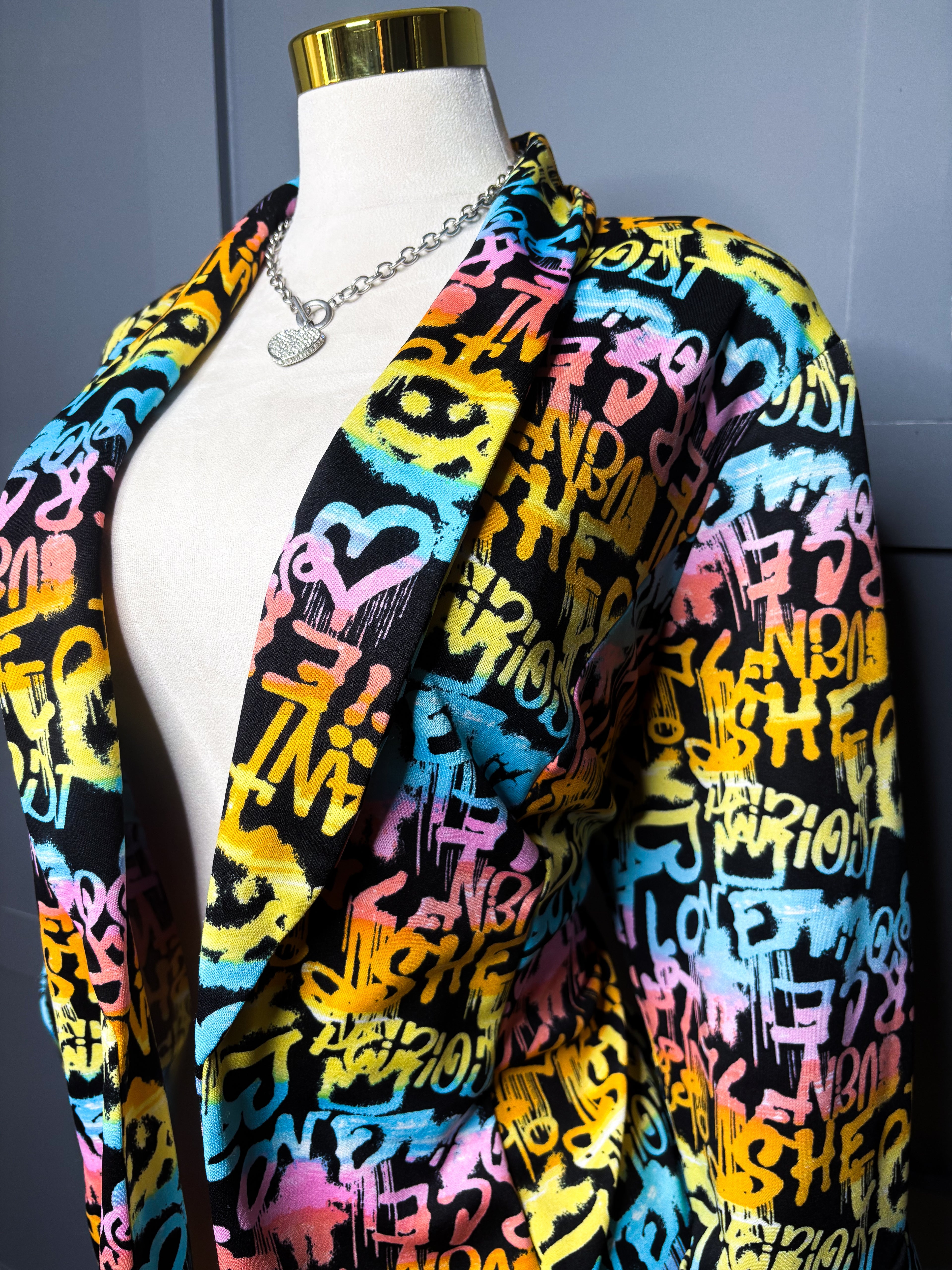 PopArt Graffiti Blazer, 2X/3X