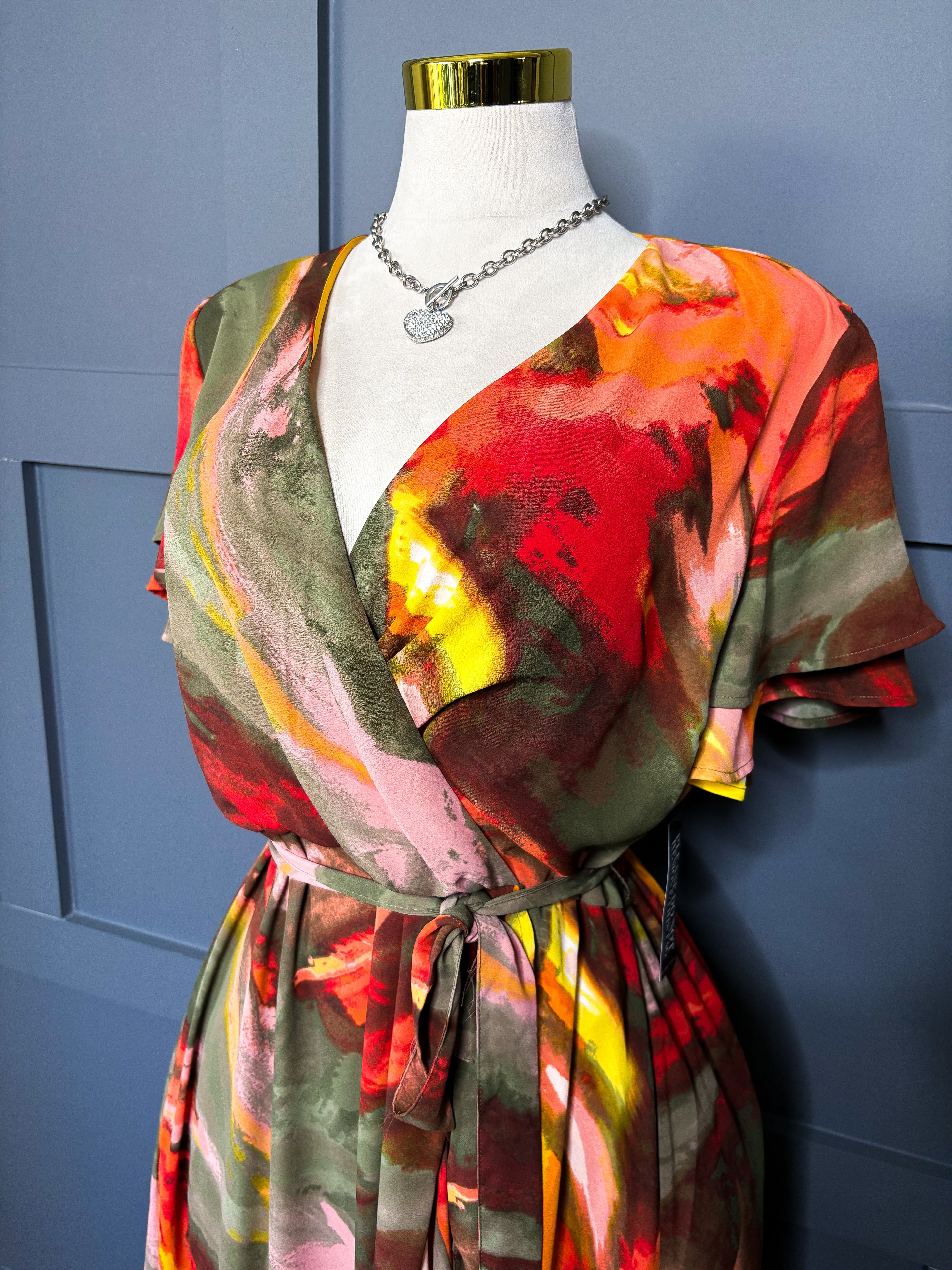 New Abstract Print Dress, Large