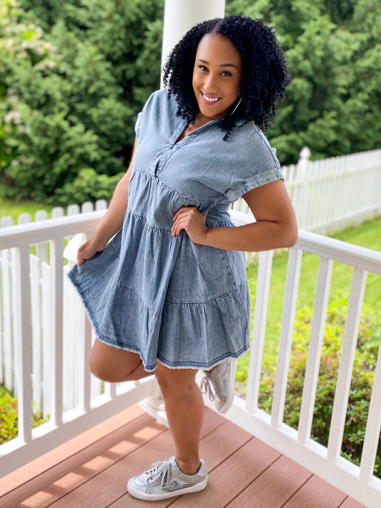 New Denim Babydoll Dress