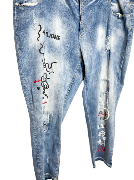 Ashley Stewart Graphic Denim, 24W/26W