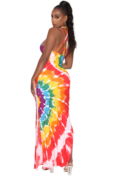 New Fashion Nova Tie Dye Dress, L