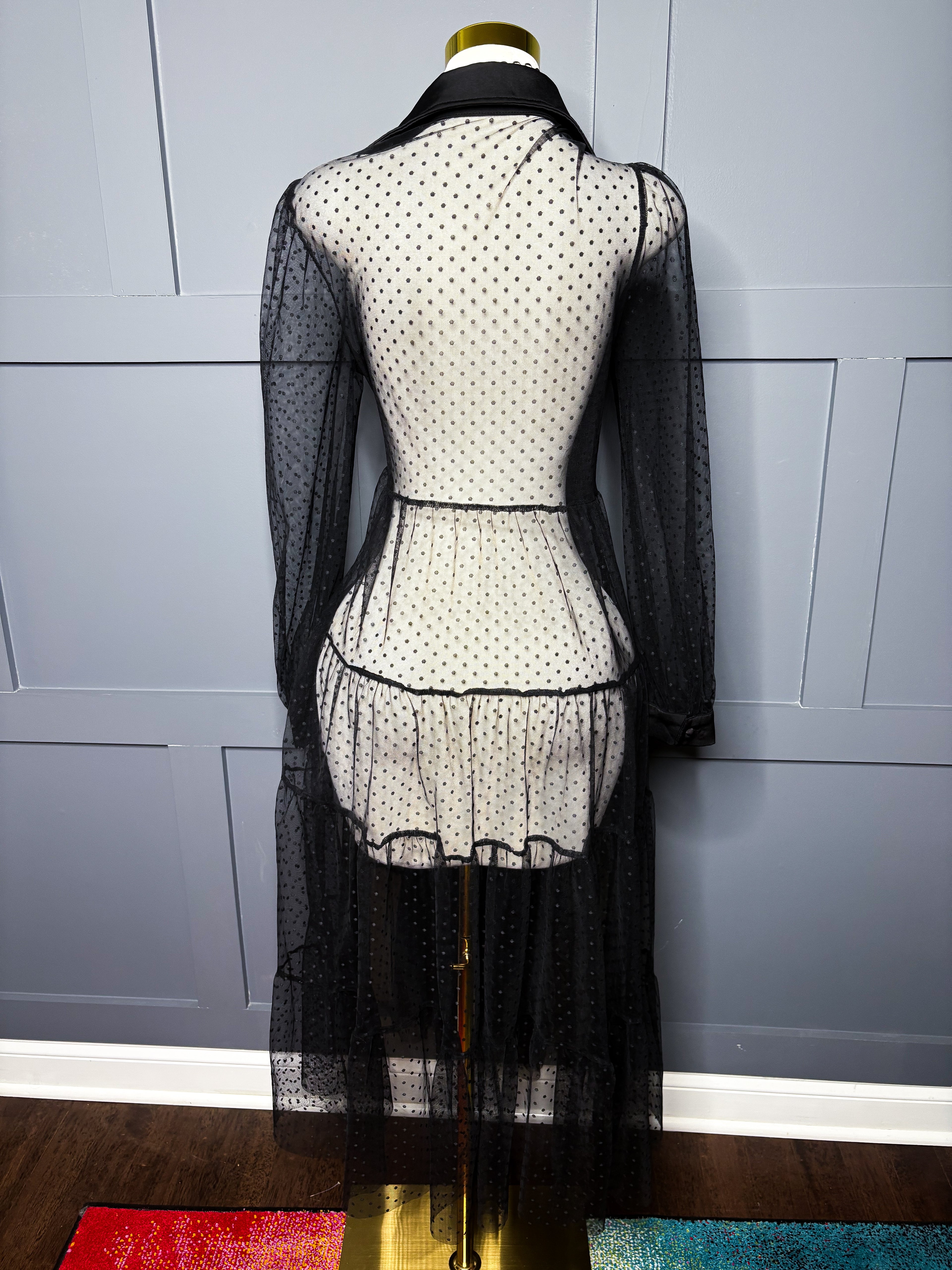 Sheer Overlay Dress, L