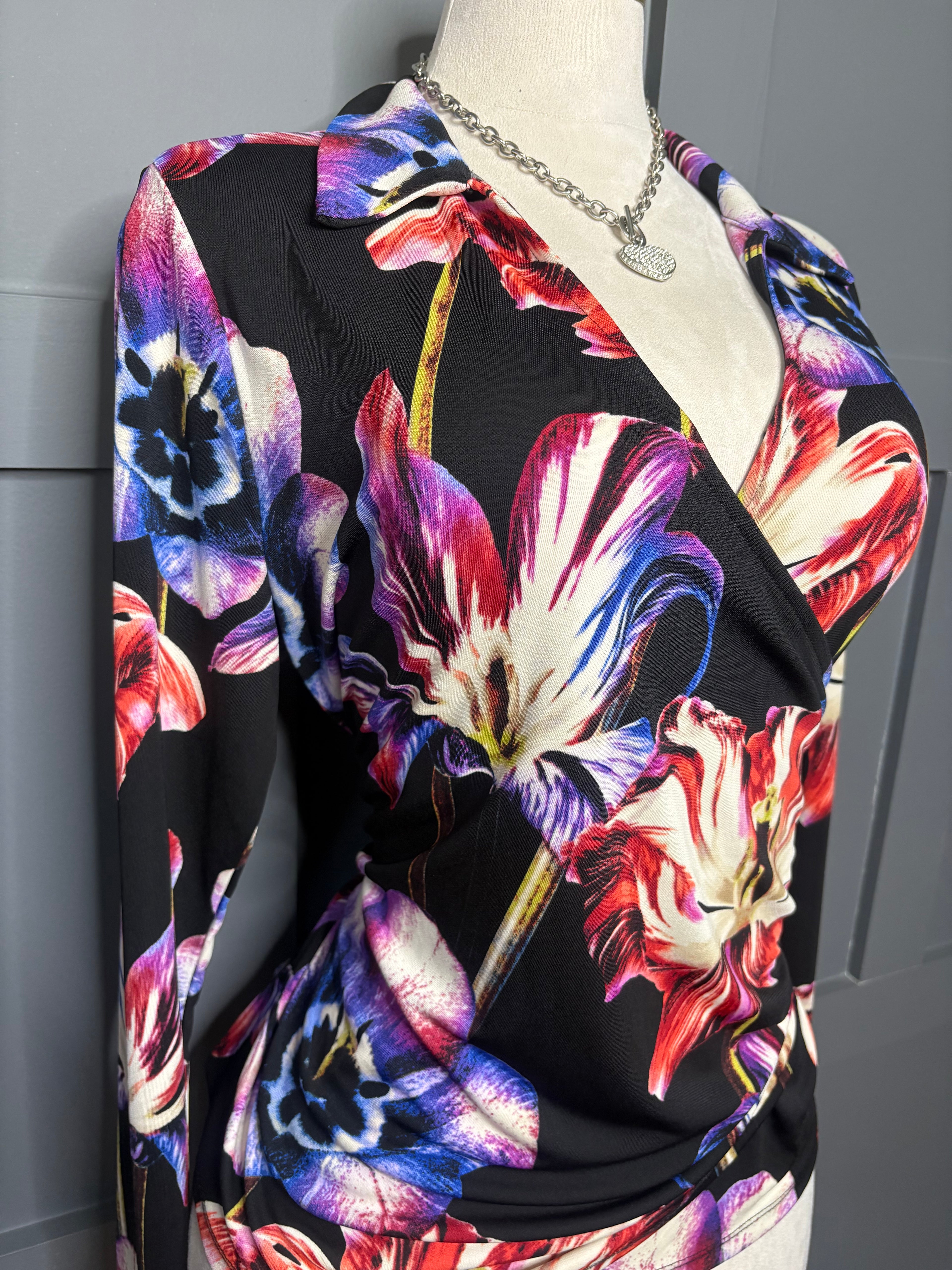 INC floral Surplice Blouse, 1X