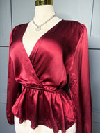 Michael Kors Satin Peplum Top, XL