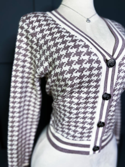 Modern Muse Houndstooth Cardigan, L