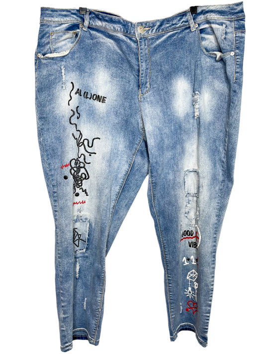 Ashley Stewart Graphic Denim, 24W/26W