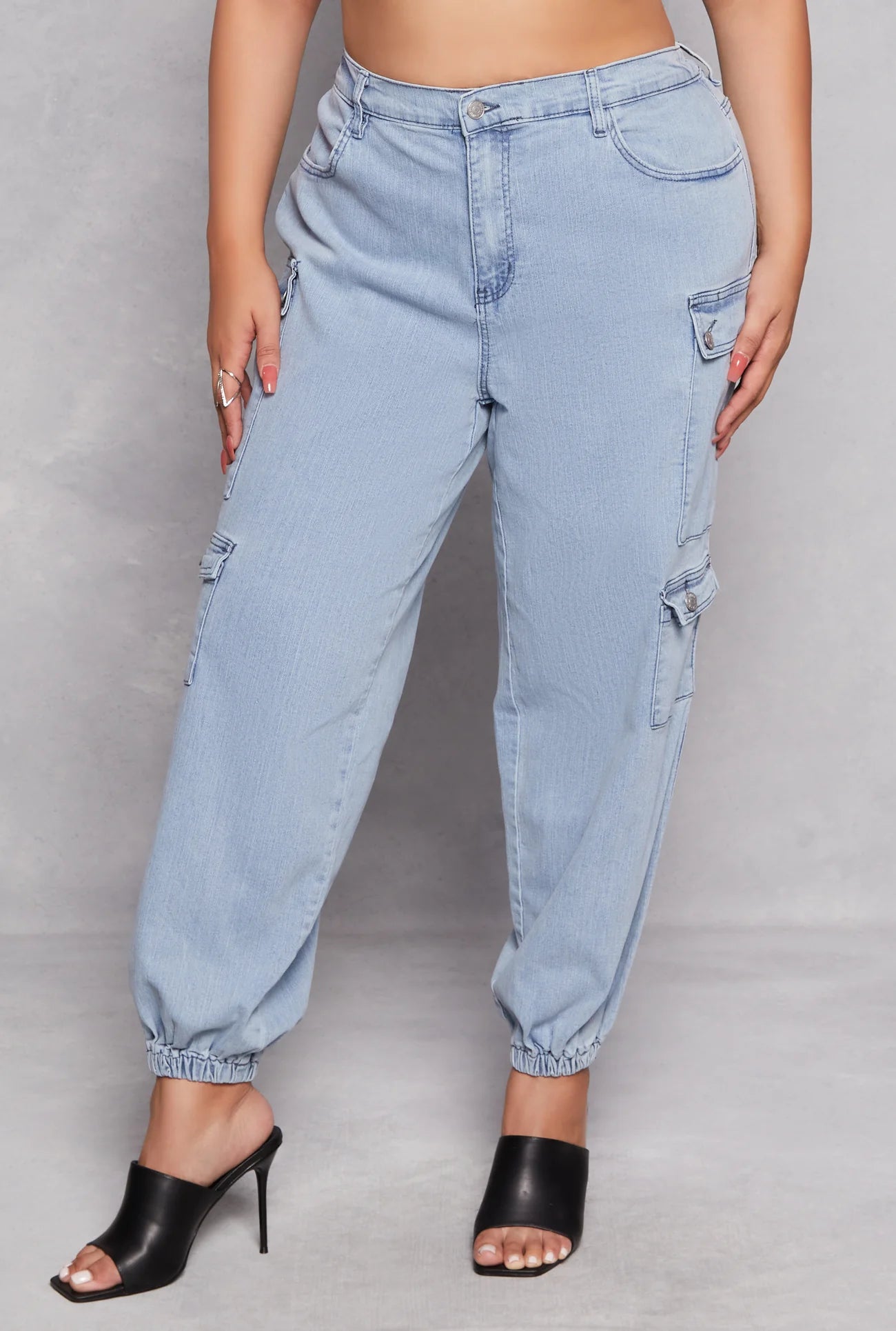 New Denim Cargo Joggers, XL