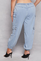 New Denim Cargo Joggers, XL