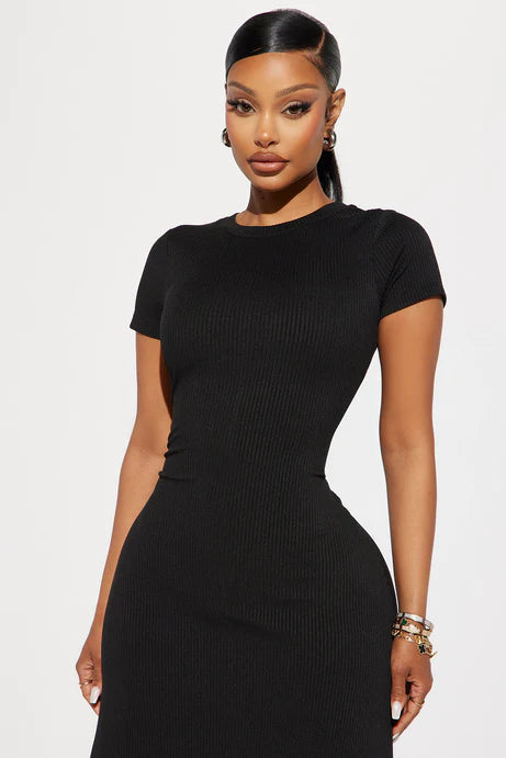 New Ribbed Midi Dress, 1X