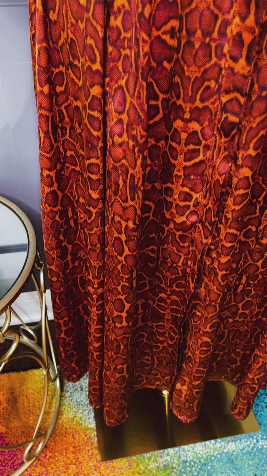 Snakeskin Satin Feel Dress, 12W-14W